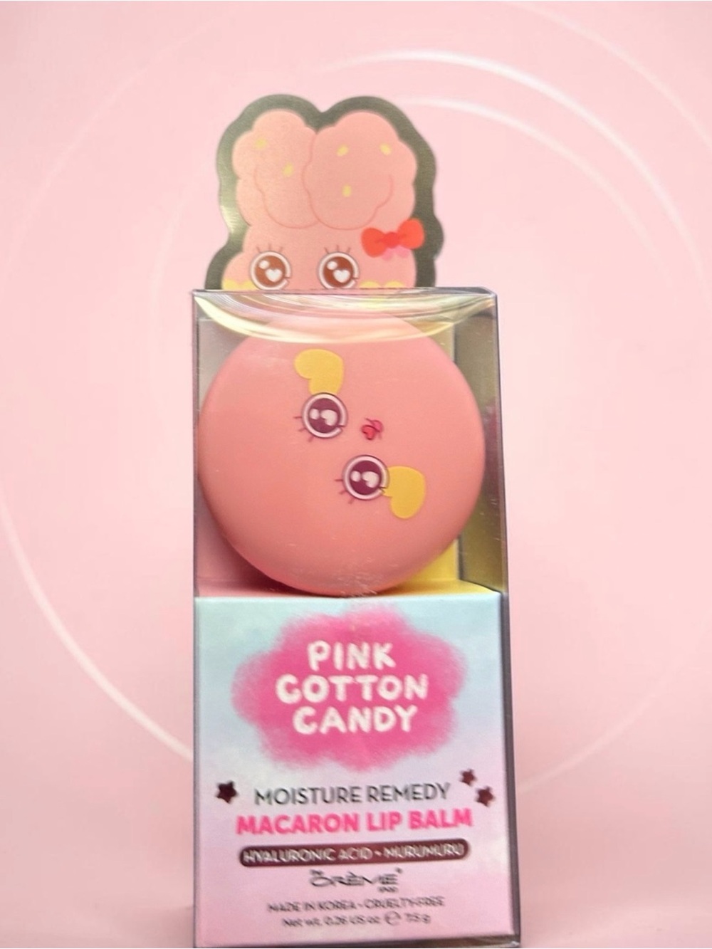 The Creme Shop Pink Cotton Candy Macaron Lip Balm NIB